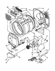 Bulkhead Parts Diagram and Parts List for MDE18MNAGW0  Maytag Dryer