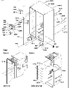 Cabinet Parts Diagram and Parts List for SXD322L-P1313901WL  Amana Refrigerator