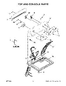 Top And Console Parts Diagram and Parts List for 11072332514  Kenmore Dryer