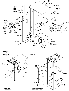 Cabinet Parts Diagram and Parts List for SRD327S3W-P1312502WW  Amana Refrigerator