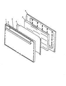 Solid Oven Door Assembly - See Note For Specific Models Diagram and Parts List for SNP26CB0 P1143191NW Caloric Range