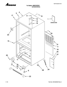 Cabinet Parts Diagram and Parts List for ABB2222FED2  Amana Refrigerator