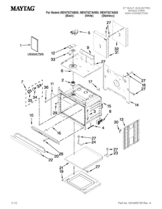 Oven Parts Diagram and Parts List for MEW7527AW00  Maytag Wall Oven