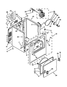 Cabinet Parts Diagram and Parts List for 4GMEDC300YW1  Maytag Dryer