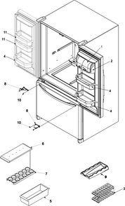Ref Dr Storage & Center Hinges Diagram and Parts List for AFB2534FES0  Amana Refrigerator