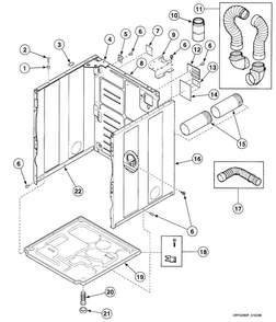 Cabinet Diagram and Parts List for SDE907WF  Speed Queen Dryer