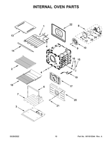 Internal Oven Parts Diagram and Parts List for JJW2827LL00  Maytag Wall Oven