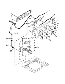 Controls And Water Inlet Parts Diagram and Parts List for 4KMVWC300BW0  Maytag Washer
