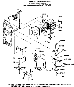 Latch Mechanism And Microwave Parts Diagram and Parts List for 5658708310  Kenmore Microwave
