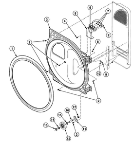 Roller Assy Diagram and Parts List for SDE107WF99L6  Speed Queen Dryer
