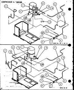 Compressor And Tubing 1 Diagram and Parts List for D9836806  Amana Air Conditioner