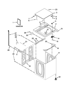 Top And Cabinet Parts Diagram and Parts List for 4KATW4830EW0  Admiral Washer