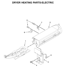 Dryer Heating Parts-Electric 1 Diagram and Parts List for MED6230RHW1  Maytag Dryer