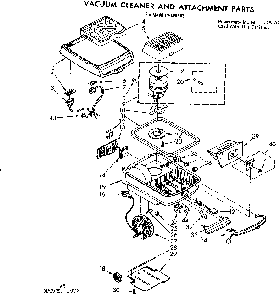 Base Assembly Diagram and Parts List for 11628983  Kenmore Canister Vacuum