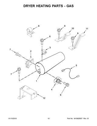 Dryer Heating Parts - Gas Diagram and Parts List for MLE22PDAGW0  Maytag Washer Dryer Combo