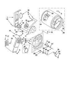 Bulkhead Parts Diagram and Parts List for 4KMEDC405WQ1  Maytag Dryer