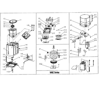 Washer Diagram and Parts List for MCSTCW21W2  Magic Chef Washer