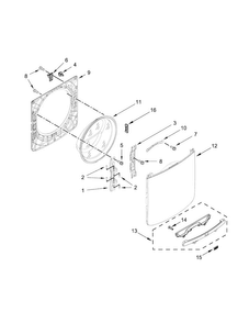 Door Parts Diagram and Parts List for MHW8200FW0  Maytag Washer