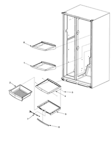 Deli And Ref Shelf Diagram and Parts List for XRSR465BB-PXRSR465BB0  Amana Refrigerator
