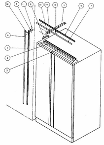 Bi7 Trim Kit Assembly Diagram and Parts List for 596SBI20H P7836032W Kenmore Refrigerator