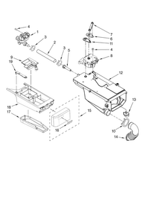 Dispenser Parts Diagram and Parts List for MHWZ400TB02  Maytag Washer
