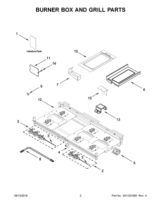 Burner Box And Grill Parts Diagram and Parts List for JGRP648HL00  Maytag Range