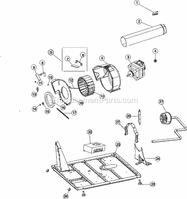 Part Location Diagram of WP31001590 Whirlpool Temperature Control Thermistor