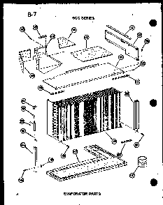 Evaporator Parts Diagram and Parts List for 619-3P P54720-45R Amana Air Conditioner