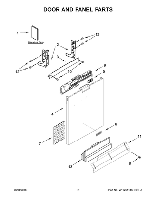 Part Location Diagram of W11174463 Whirlpool Use & Care Guide