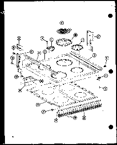 Cooktop Diagram and Parts List for ARR303-P85511-5S  Amana Range