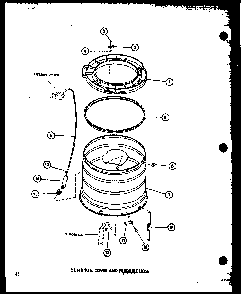 Outer Tub Diagram and Parts List for TAA400 P77040-2W Amana Washer