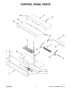 Control Panel Parts Diagram and Parts List for MEW9527FZ04  Maytag Washer