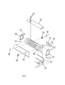 Control Panel And Controls - Rear Control Diagram and Parts List for ADE3SRGS173TW01  Speed Queen Dryer