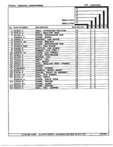Freezer Compartment Page 2 Diagram and Parts List for 211447  Admiral Refrigerator