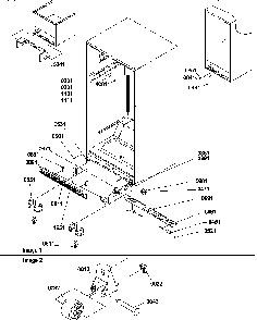 Ladders, Lower Cabinet And Rollers Diagram and Parts List for TR21V2W-P1316001WW  Amana Refrigerator