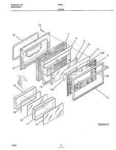 Door Diagram and Parts List for 486640A  Admiral Range