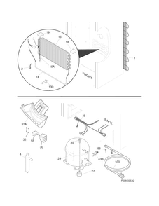 System Diagram and Parts List for CFUFHC21PW2  Crosley Freezer