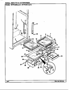 Shelves & Accessories (rtw2200aal/ch89a) (rtw2200aaw/ch89a) (rtw2201aal/ch90a) (rtw2201aaw/ch90a) Diagram and Parts List for RTW2201AAL CH89A Maytag Refrigerator