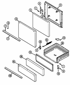 Door/drawer Diagram and Parts List for S1100PAW  Maytag Range