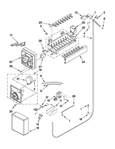Icemaker Parts Diagram and Parts List for JF42NXFXDW01  Jenn-Air Refrigerator