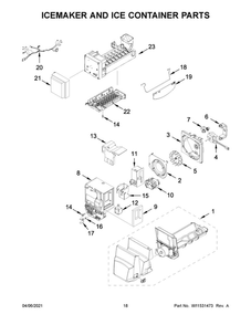 Icemaker And Ice Container Parts Diagram and Parts List for MFI2570FEW04  Maytag Refrigerator