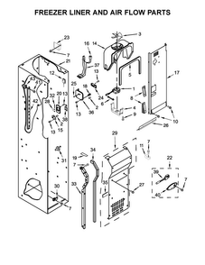 Freezer Liner And Air Flow Parts Diagram and Parts List for JS48SSDUDE01  Jenn-Air Refrigerator