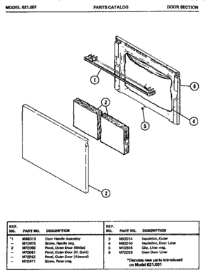 01 - DOOR SECTION Diagram and Parts List for 621001  Maytag Microwave