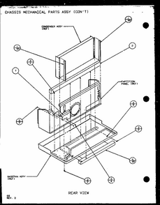 Chassis Mechanical Parts Assy (ptc15300er/p9812522r) (ptc15400er/p9872222r) Diagram and Parts List for PTC07300ER P9882501R Amana Air Conditioner