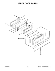 Upper Door Parts Diagram and Parts List for MET8800FZ05  Maytag Range