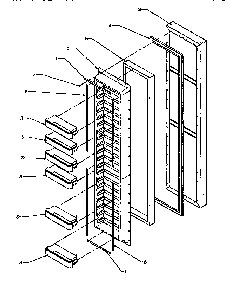 Freezer Door Diagram and Parts List for SS21SL-P1193801WL  Amana Refrigerator
