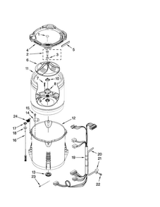 Basket And Tub Parts Diagram and Parts List for MVWC450XW2  Maytag Washer