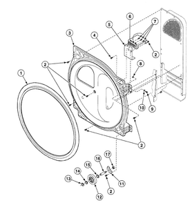 Roller Assy Diagram and Parts List for SSEB17WJ1500  Speed Queen Dryer