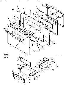 Oven Door And Storage Door Diagram and Parts List for ARG7200L-P1143331NL  Amana Range
