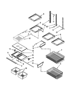 Shelf Parts Diagram and Parts List for MBL2556KES4  Maytag Refrigerator
